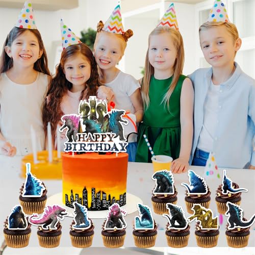 13PCS Happy Birthday Cake Topper Set - Decor 8 with Cupcake Toppers