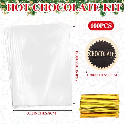 Candy Cane Striped Christmas Wooden Spoon Set with Tags & Bags - Hot Cocoa Stirring Utensils
