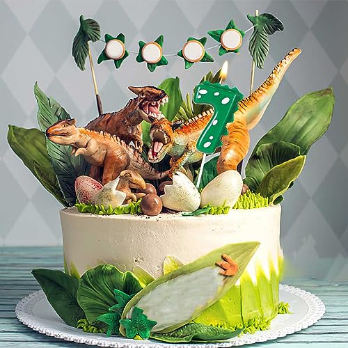 TOYMIS Dinosaur Number 7 Birthday Candle 2.8 Inch Cake Topper for Kids Party