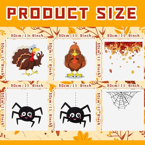 Thanksgiving Toilet Seat Stickers - 6 Pcs Fall Designs