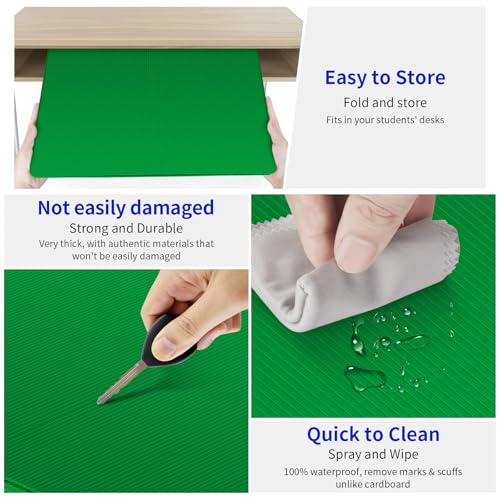Bcabo 6-Pack Desk Privacy Dividers for Students - Waterproof Classroom Shields