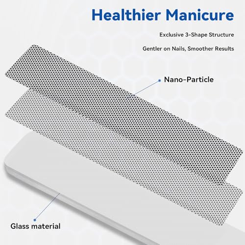 3-in-1 Nano Glass Nail File Set with Storage Case, Tempered Glass Manicure Tool