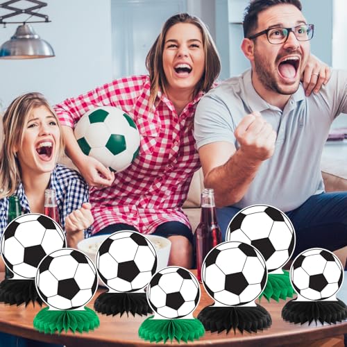 Soccer Honeycomb Centerpieces - 12 Pcs Sports Party Decor