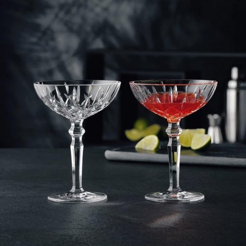 HISTORY COMPANY Chez Paree 1933 Nightclub-Inspired Chicago Cocktail Coupe Glass – 2-Piece Set for Craft Cocktails (Gift Box Collection)