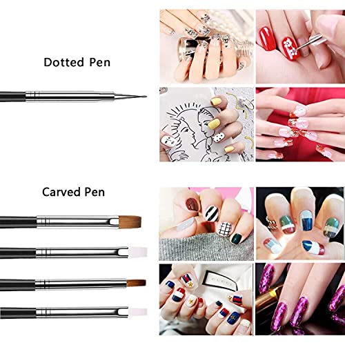 JOYJULY 20-Piece Nail Art Brush Set and Double-Ended Dotting Pens