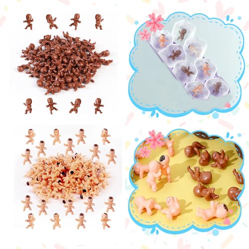 Mini Plastic Babies Party Supplies 43 Pack - Ice Cube Game & Cake Decor, Poexuzi