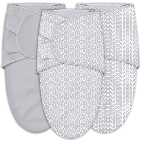 Sweet Dolphin Baby Swaddle Sleep Sacks 3-Pack - Grey, 0-3 Months