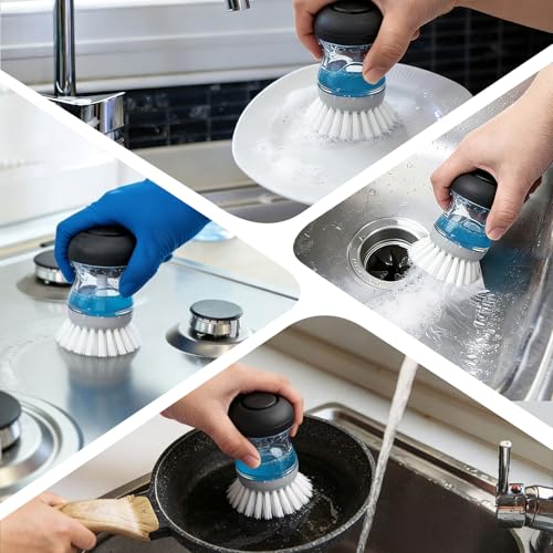 Gray 4 Pack Dish Brush Refill Heads for OXO Soap Dispensing Dish Scrubber