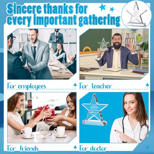 Wesiti Employee Appreciation Award Crystal Trophy - May You Be Proud of the Work You Do - 4 Pack, 5 Inches