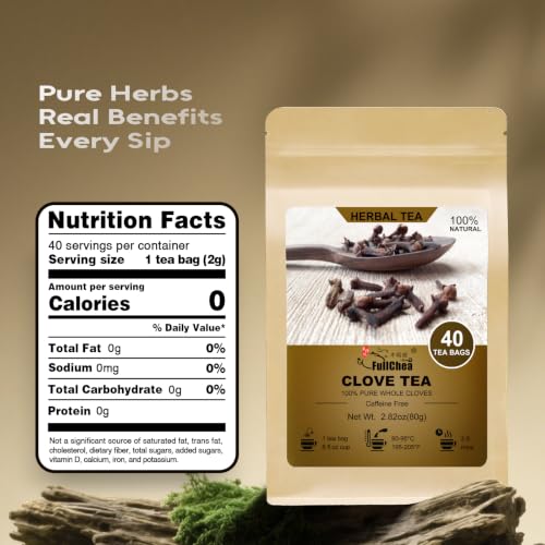 Clove Tea Bags - 40 Count, Premium Dried Clove Buds