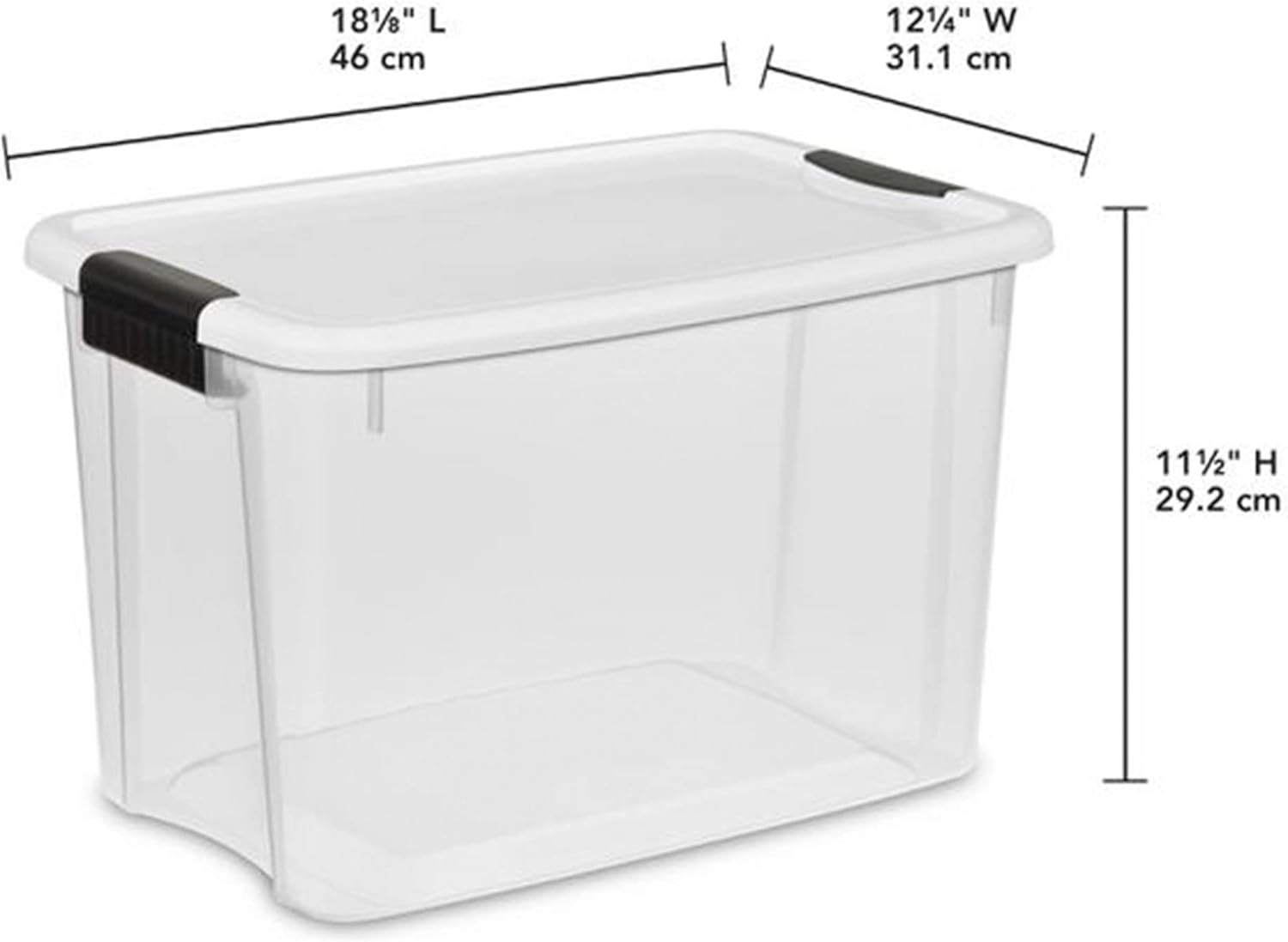 Sterilite 18-Pack Ultra Latching Storage Bins - Clear Plastic 30 Quart Organizing Containers for Home & Office