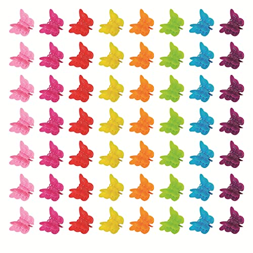 50-Piece Mini Butterfly Hair Clips Assorted Colors Small Claw Clips