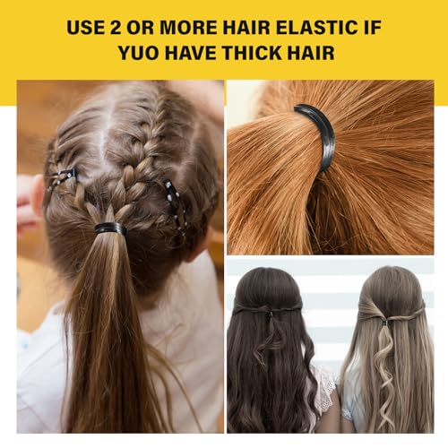 Hicarer 1000 Pcs Mini Black Rubber Hair Bands 1.5 cm Soft Elastic Hair Ties for Braids and Ponytails