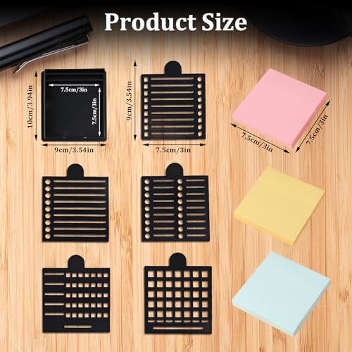 Sticky Note Holder with 5 Reusable Templates for Organization