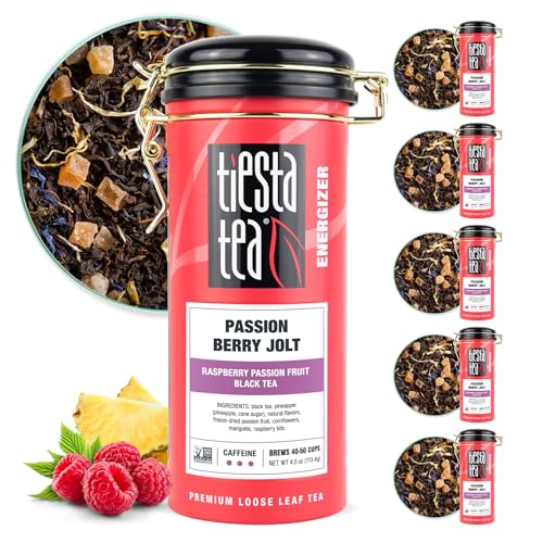 Tiesta Tea Passion Berry Jolt - Raspberry Passion Fruit Black Tea, 50 Cups
