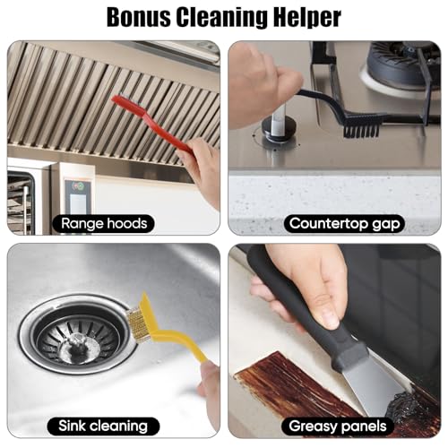Tedmax 8-Pack Crevice Cleaning Brush Set for Tough Grime Removal
