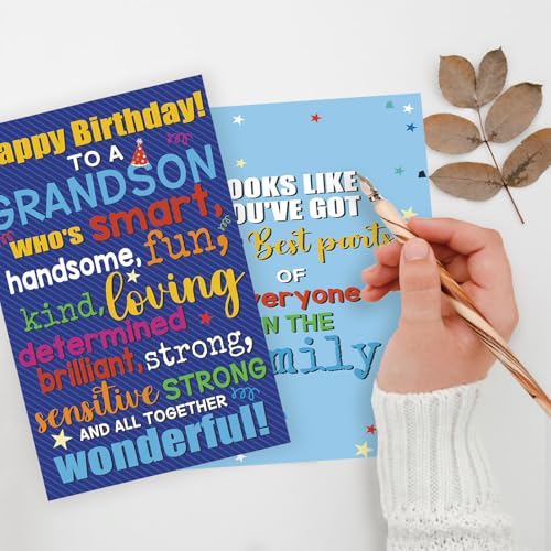 Grandson Birthday Card from Grandparents - Colorful Design