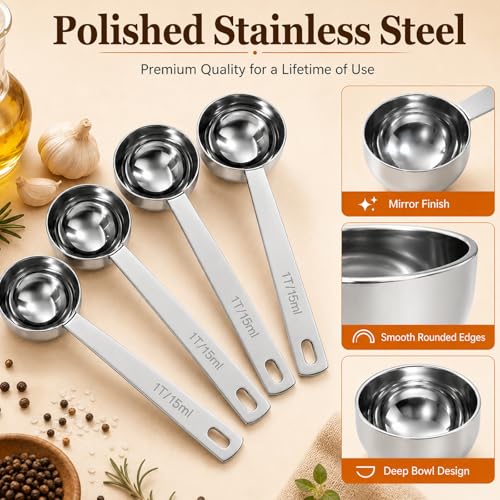 Coffee Scoop Set - 1 Tbsp / 15ml Measuring Spoon, 4 Pack