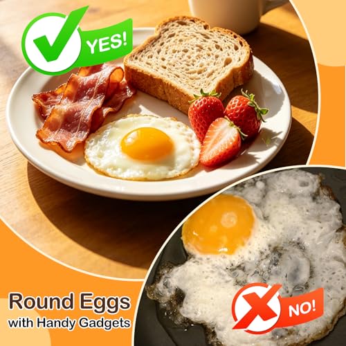 NileHome Nonstick Egg Rings Set of 4 - BPA-Free & Dishwasher Safe