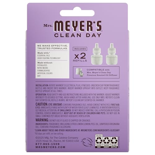 Mrs. Meyer's Clean Day Compassion Flower Scented Oil Refills - 2 Pack