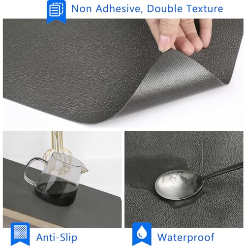 WochiTV Non-Slip Foam Shelf Liner Gray 11.8 x 59 inches for Cabinets & Drawers