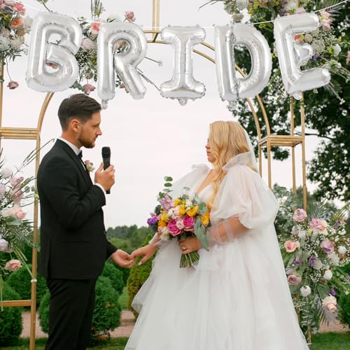16 Inch Silver 'BRIDE' Mylar Balloon Banner for Weddings & Parties