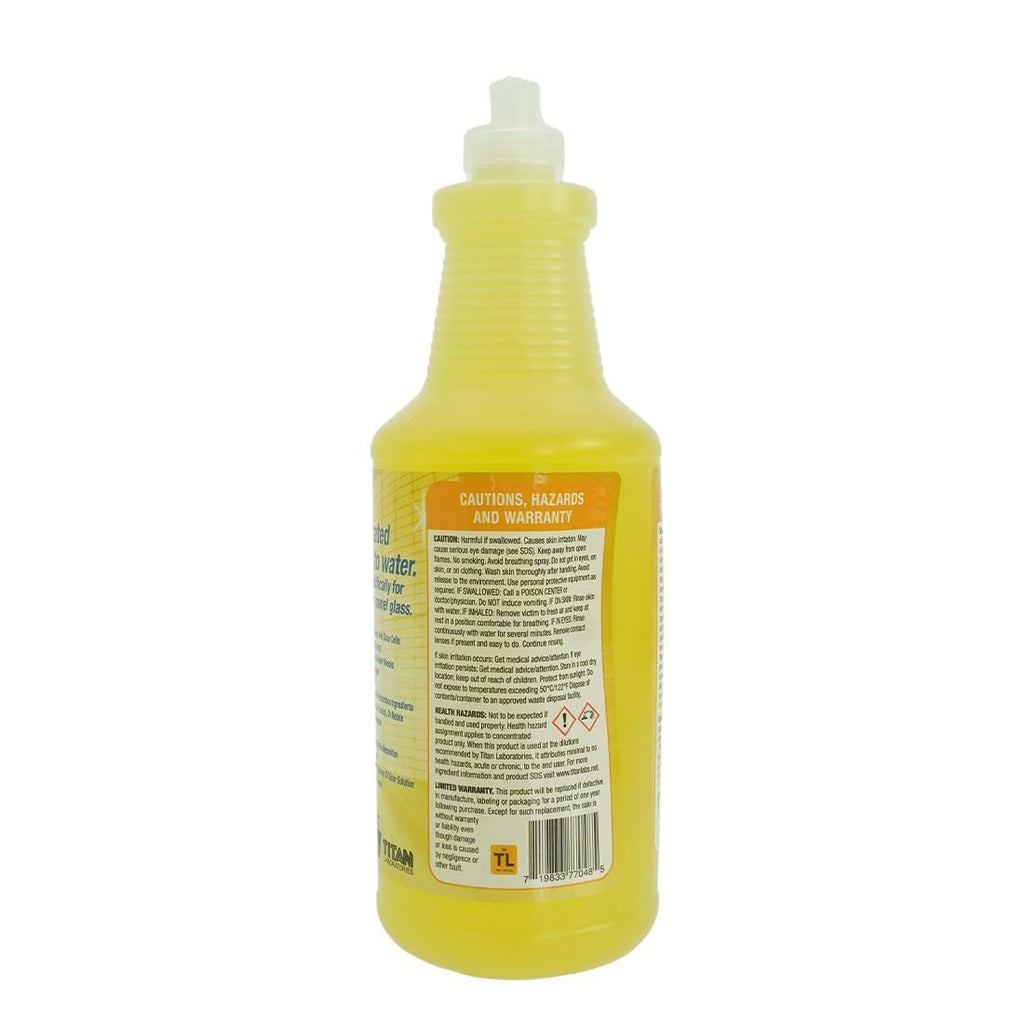Titan Laboratories Glass Gleam Solar - Solar Panel Cleaner - Highly Concentrated - 1 Gallon Makes 500 Gallons of RTU Product (1 Quart)