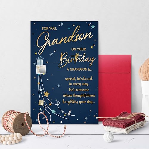 Heartfelt Birthday Card for Grandson from Grandparents