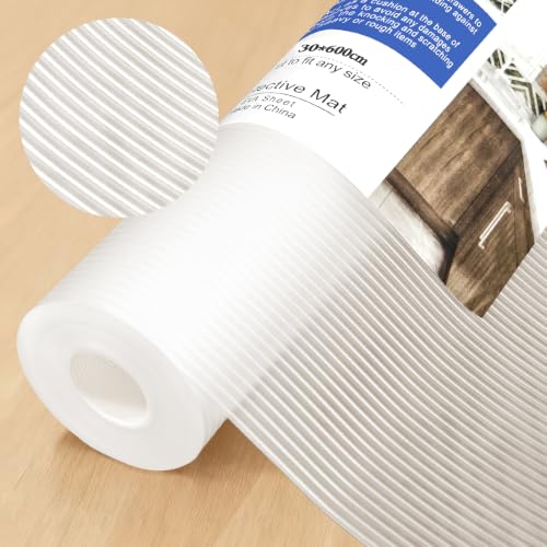 Yeezube Non-Slip Shelf Liner - 12 Inch x 20 FT Clear Stripe Drawer Liner