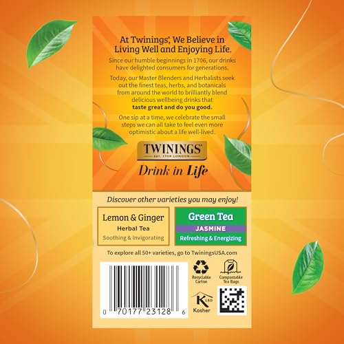 Twinings Camomile, Honey & Vanilla Herbal Tea - 20 Count Individually Wrapped, Caffeine-Free, Hot or Iced