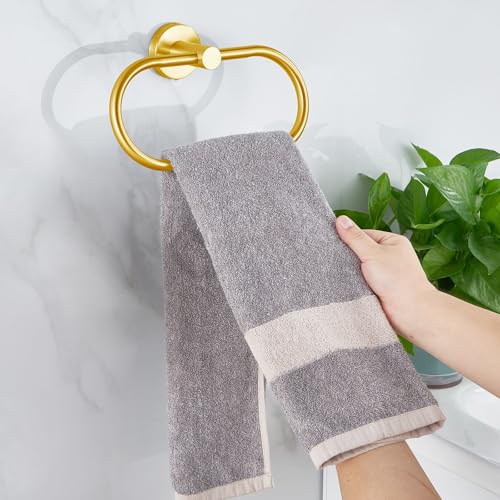 Gold Stainless Steel Towel Ring for Bathroom - Eolax Oval Design