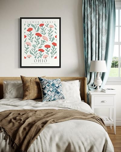Ohio State Flower Market Unframed Art Print Poster - Botanical Decor