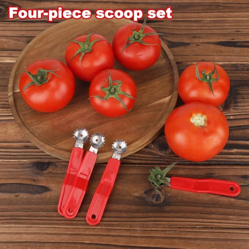 4-Pack Tomato Corer Tool Set with Ergonomic Handle