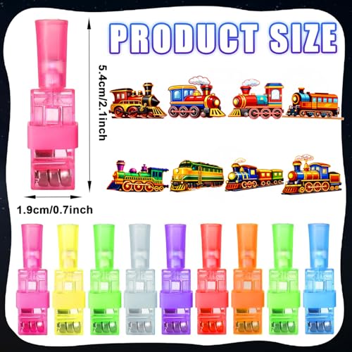 24PCS Train Party Favors Finger Lights - 8 Neon Designs for Goodie Bags