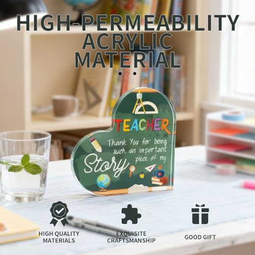 Heart Acrylic Paperweight - Teacher Appreciation Gift for Women