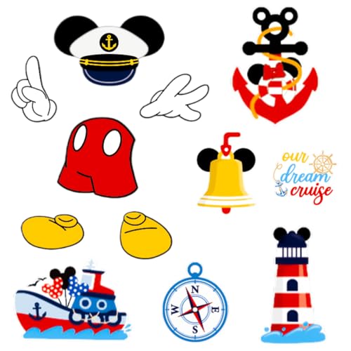12Pcs Yellow Captain Mouse Cruise Door Magnets - Fun Stateroom Decorations