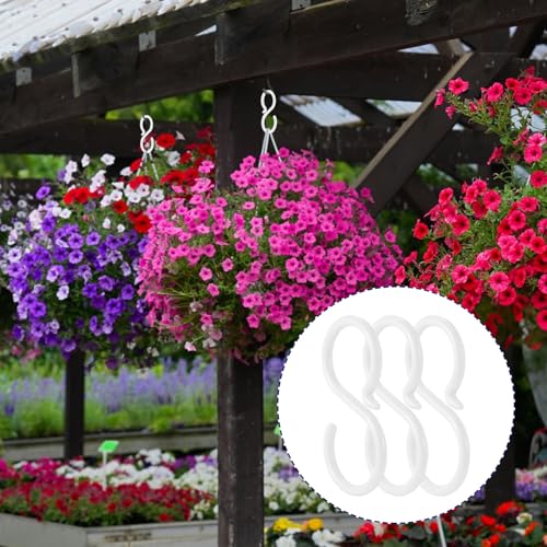 15 Pcs White Plastic S Hooks - Durable & Rust-Free Hanging Solution