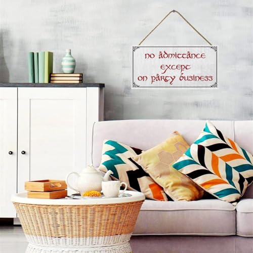 No Admittance Wood Sign - 12x6in Lord of the Rings Decor