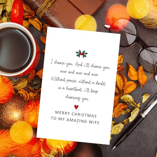 Goroar Romantic Christmas Card for Wife - Sweet Xmas Card from Husband