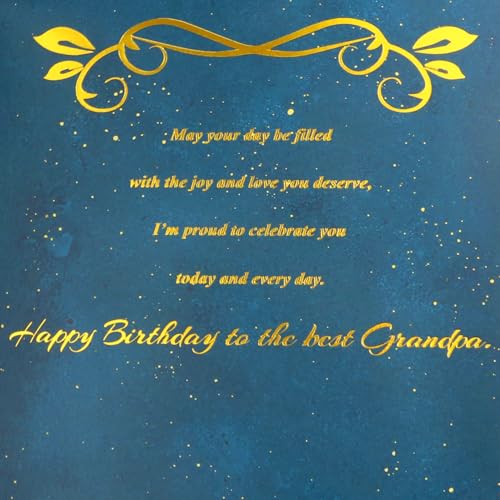 Elegant Grandpa Birthday Card with Gold Foil Message - Heartfelt Tribute