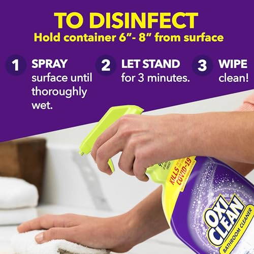 OxiClean Bathroom Cleaner Spray, 32 oz - Disinfects & Deodorizes