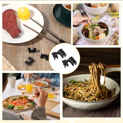 10 Reusable Chopstick Helpers for Easy Learning - Black Training Connectors