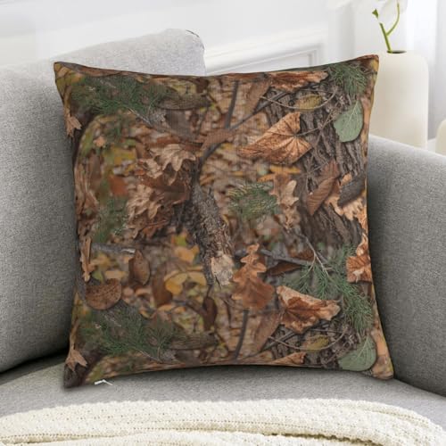 Forest Camouflage Plush Throw Pillow Cover - Style 17