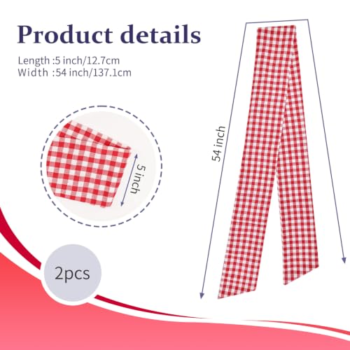 54" Red & White Gingham Wreath Sash - 2 Pack for All Seasons