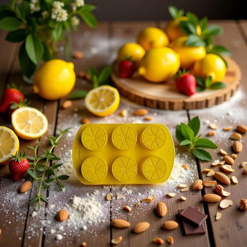 3D Lemon Silicone Mold for Baking and Candy Making - Yellow Fruit Shape