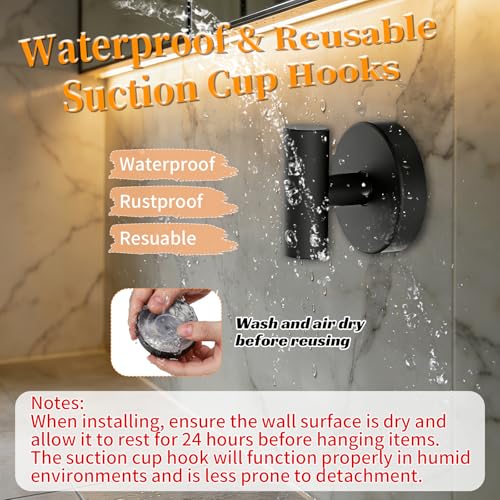 ZHLZHL Suction Cup Hooks - 10LB Capacity Stainless Steel Hooks for Smooth Surfaces