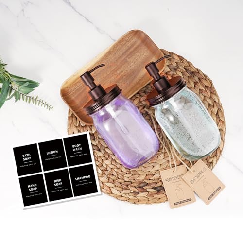 Amolliar 32oz Mason Jar Liquid Soap Dispenser Bronze Wide Mouth Refillable