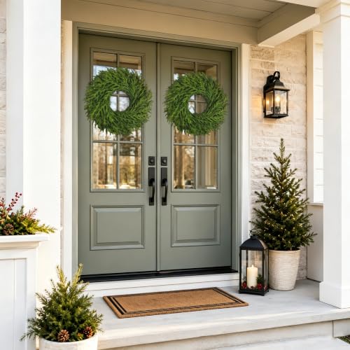 26-Inch Norfolk Pine Wreath - Artificial Christmas Wreath for Front Door - Variation of THIS listing