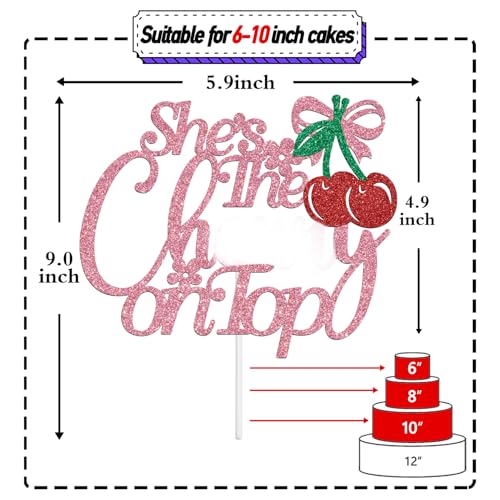 She's the Cherry on Top Cake Topper - Fruit Theme Party Decor