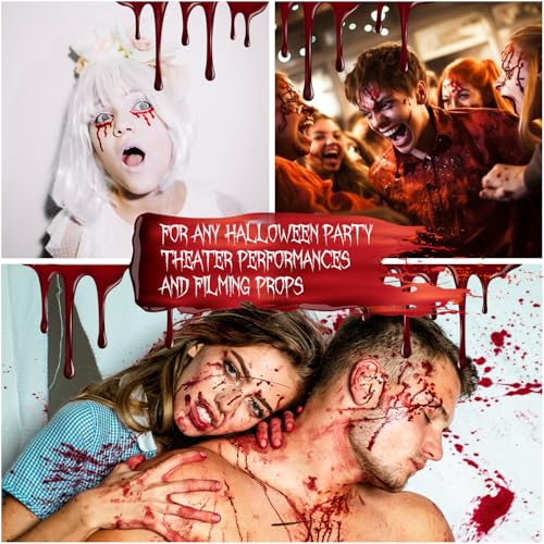 Festicy Washable Fake Blood 0.88 fl oz - Realistic SFX Makeup for Halloween Vampire & Zombie Costumes